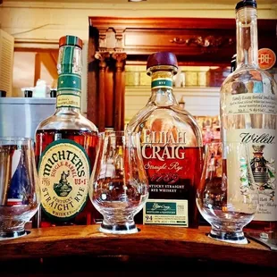 a variety of liquors