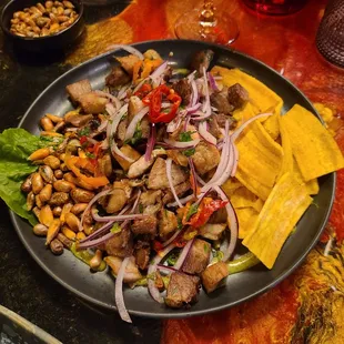 Pork chicharron acevichado