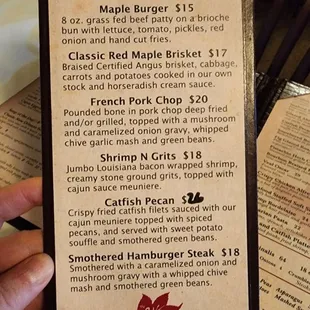 Lunch menu