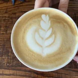 My perfect latte and yes the mug is red!