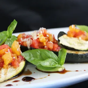 a plate of stuffed zucchini