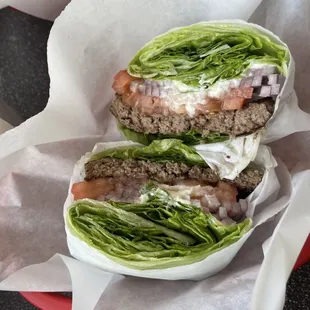 Lettuce wrap burger