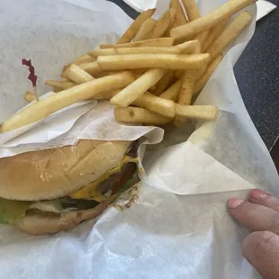 Hamburger and Cheese Burger