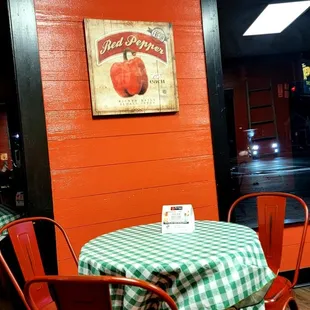 a table and chairs