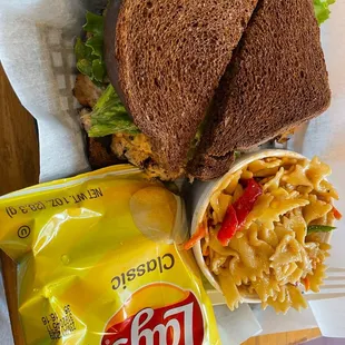 The Tuna Melt and bow Thai pasta salad