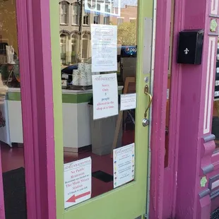 the front door of a restaurant