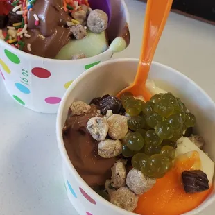 two bowls of ice cream