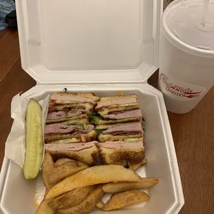 a sandwich and french fries