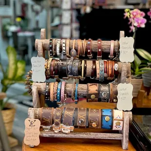 a display of bracelets and bracelets