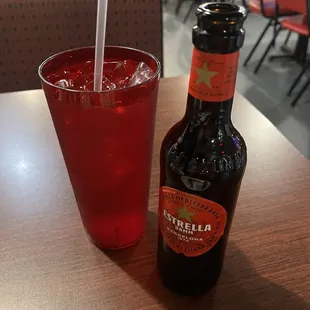 Spanish Estrella Bottle and Water