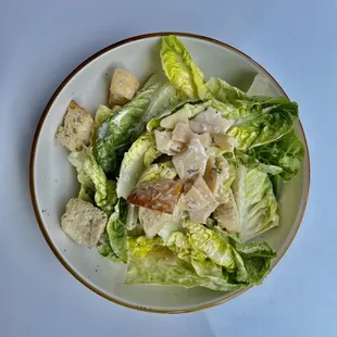 Baby gem Caesar with Parmesan and Parsley.