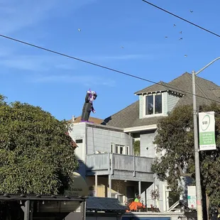 A new view for Halloween from the Red Tail parklet.