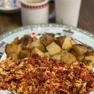Chorizo with scrambled eggs