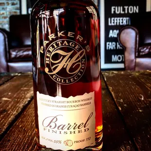 a bottle of barrell whiskey