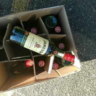 A dozen Jameson pints to start off a tailgate morning