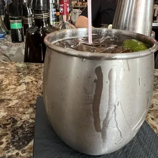 Mule with rye whiskey