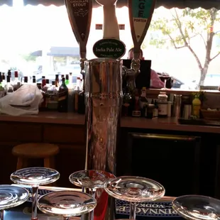 a row of wine glasses