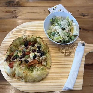 Pizza &amp; Caesar salad lunch special. $13.50!!