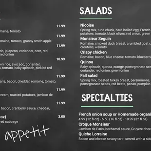 the menu