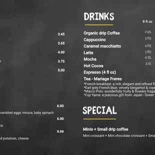 the menu
