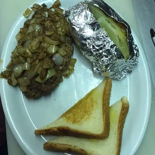 8oz hamburger steak dinner