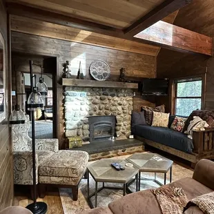 Living room with fireplace