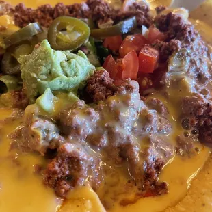 Ground beef nachos