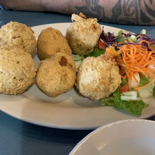 Boudin Balls, macaroni Jalapeno Cheese Balls, macaroni balls