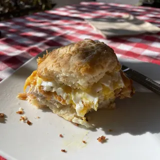 Fried Chicken and Cheddar Biscuit