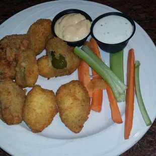 Jalapeño Poppers (3 Stars - deducted a star because they were barely warm) w/ Chipotle Remoulade (3 Stars) &amp; Ranch (3 Stars) - $12