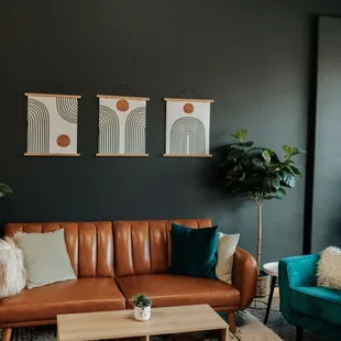 When you walk in, you'll find our cozy little waiting area.