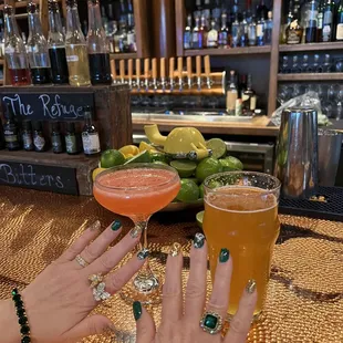 Photo at the bar... I&apos;m showing off my St Patty mani in honor of my bestie who&apos;s bday was St Patty&apos;s day. Bar is magical.