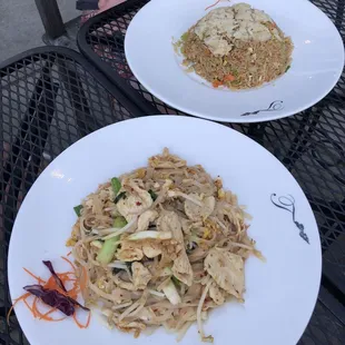 Street Food Pad Thai with Chicken and Crab Meat Fried Rice