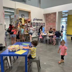 Art room! Not pictured: giant glass wall they can paint, spray and squeegee!