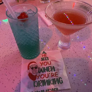 Grinch's vacation (left) and mistletoe mule (right)