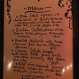 menu