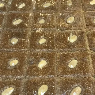 a tray of almond squares
