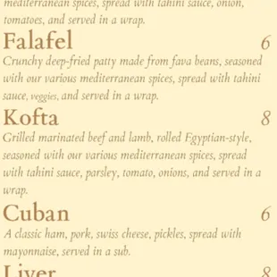 Food Menu