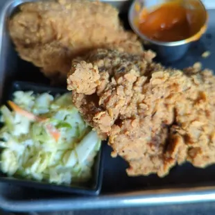 Fried chicken and hot sauce