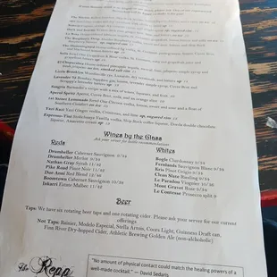 menu