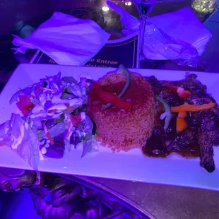 Jollof with Chicken Stew