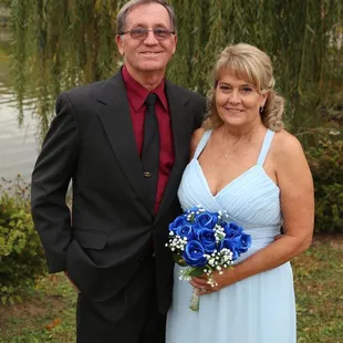 a man and a woman posing for a picture