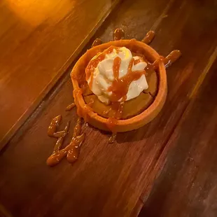 Seasonal pumpkin dessert tartlet