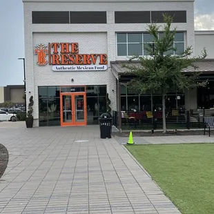 the entrance to the restaurant