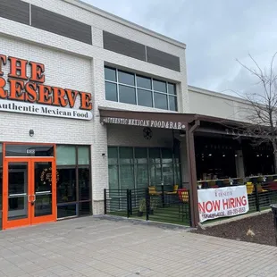 the front of the restaurant