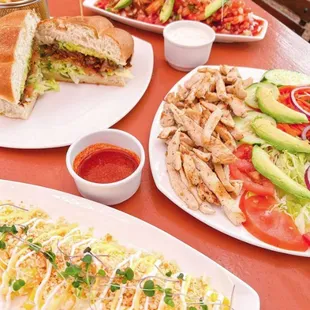 a variety of food on a table