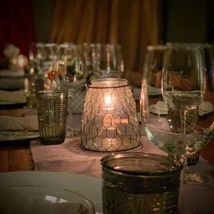 a table set for dinner