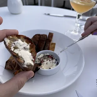 Grilled bread (on the appetizer menu but don't let the plain title undersell it - it was so good with the chestnut honey butter).