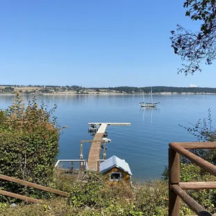 a dock on a lake