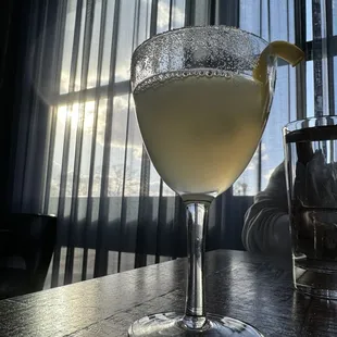 Early evening lemon drop martini